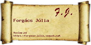 Forgács Júlia névjegykártya
